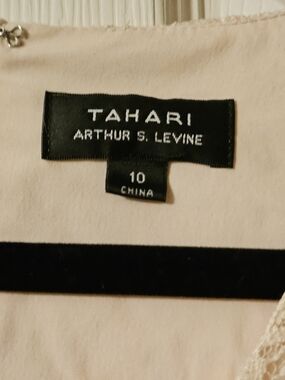 Tahari Arthur S. Levine Champagne Color Lace Dress